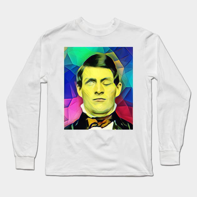 Phineas Gage Colourful Portrait | Phineas Gage Artwork 7 Long Sleeve T-Shirt by JustLit